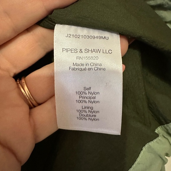 Veronica Beard Avery Half Zip Hooded Green and Cream Utility Jacket - Size Small - Picture 9 of 12